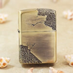 Zippo Armor Brass Lighter with Traces of War Engraving