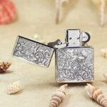Silver-finish Zippo Armor five-side dragon engraved lighter – gallery detail 2