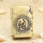 High-polish brass Zippo Armor Buddha engraved lighter – gallery detail 1