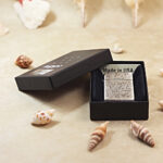 KZ399 silver-finish arabesque engraved Zippo Slim jacket lighter presented in original box