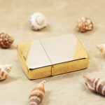 Zippo 1941 Replica KZ422 etched two-tone lighter detail view