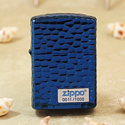 Zippo Armor Blue Ice Lighter with Meteorite Crater Design