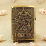 Corleone Family engraved brass Zippo Armor lighter – gallery detail 1