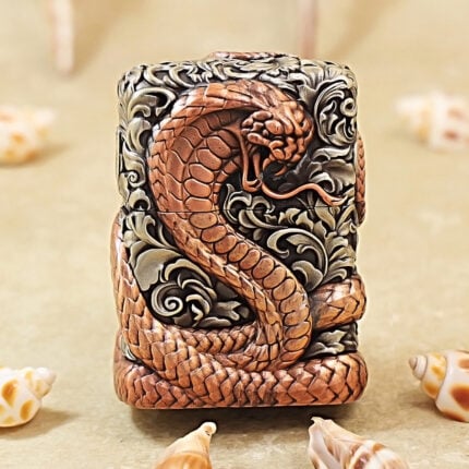 Zippo Armor Copper-Tone Snake Metal Jacket Lighter