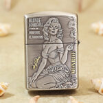 Silver-plated Zippo Armor Marilyn Monroe lighter with gold inlay – gallery detail 1