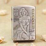 Zippo Armor Silver-Plated Marilyn Monroe Lighter with Gold Inlay