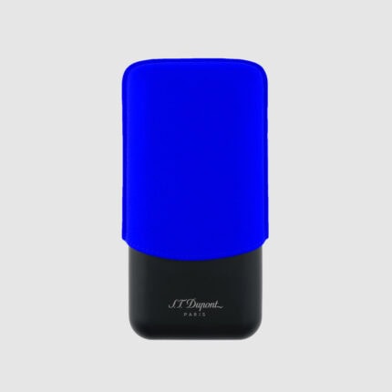 S.T. Dupont 183416 Fluo neon blue three-cigar case front view