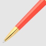 S.T. Dupont 465226G gold ballpoint tip and coral lacquer detail
