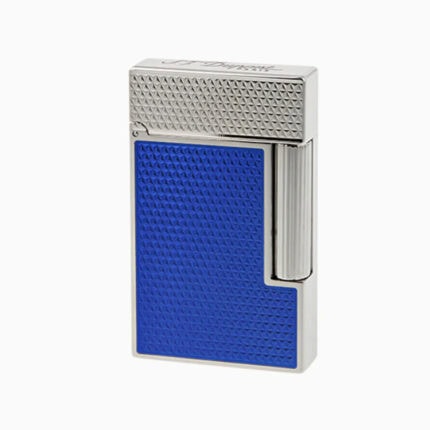 S.T. Dupont Ligne 2 Electric Blue guilloché lacquer lighter C16619