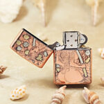 Zippo copper-tone engraved Female Samurai jacket lighter - view 3