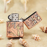 Zippo copper-tone engraved Female Samurai jacket lighter - view 4
