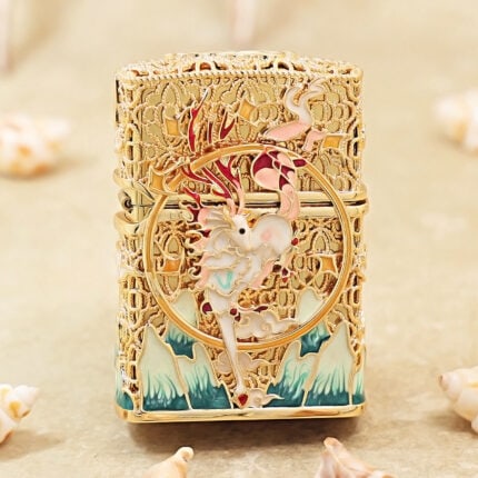 Zippo Gold-Tone Enamel Deer Glow-in-the-Dark Jacket Lighter