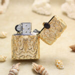 Zippo Armor Arabesque black and turquoise inlay jacket lighter - view 4