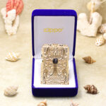 Zippo Armor Arabesque black and turquoise inlay jacket lighter - view 7