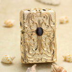 Zippo Armor Arabesque black and turquoise inlay jacket lighter