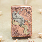 Zippo copper-tone engraved Nine-Tailed Fox jacket lighter - view 2