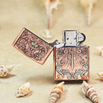 Zippo copper-tone engraved Sword of Judgment jacket lighter - view 3