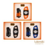 LUBINSKI YJA-80014 two-piece cigar gift set with triple-jet lighter and stainless steel cutter