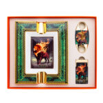 LUBINSKI YJA-80035 Flaming Lion three-piece cigar gift set in presentation box