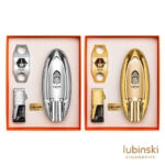LUBINSKI YJA-80036 3-piece cigar gift set with lighter, cutter and ceramic ashtray