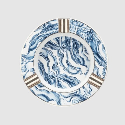 S.T. Dupont Blue Wave XL porcelain cigar ashtray 006726 top view