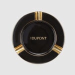 S.T. Dupont Black and Gold XL porcelain cigar ashtray 006737 top view