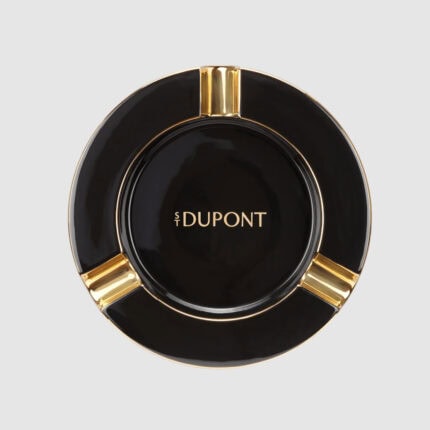 S.T. Dupont Black and Gold XL porcelain cigar ashtray 006737 top view