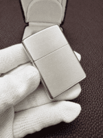 Zippo No.15 2001 sterling silver lighter open showing windproof insert