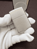 Zippo No.15 2001 sterling silver lighter angled case view
