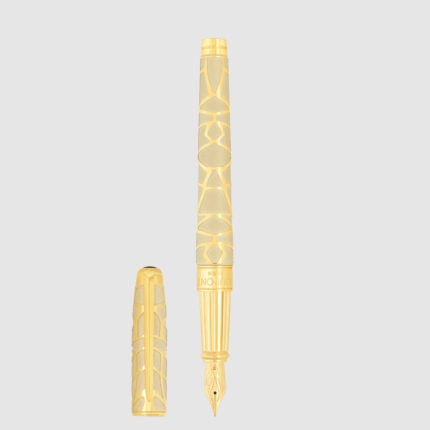 S.T. Dupont Orlinski Kong Large Gold Fountain Pen 420061L open view