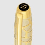 S.T. Dupont 422061L Orlinski Kong Large Gold Rollerball Pen cap and clip close-up