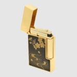 S.T. Dupont Ligne 2 Maki-e Ryusui Shunju lighter C16151 open view showing double-flame mechanism