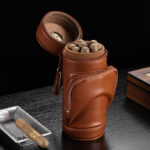 CigarLoong CH-004 travel humidor open with cedar-lined 8-cigar storage