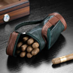 CigarLoong CH-041 leather 10-cigar travel humidor bag with cigars