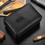 CigarLoong CH-042 black leather travel humidor closed exterior