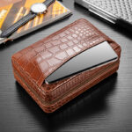 CigarLoong CH-043 brown leather 6-cigar travel humidor case