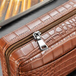 CigarLoong CH-043 brown 6-cigar travel humidor open interior with hygrometer