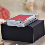 Karl Wieden Red Crocodile Leather side-slide petrol lighter KW-T0203C base with lighter-fluid refill access