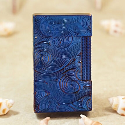 Karl Wieden Heat-Blued Starry Sky butane lighter KW-T021023A front view