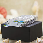 Karl Wieden Chrome-Plated Arabesque butane lighter KW-T021056B base with refill valve and flame adjustment
