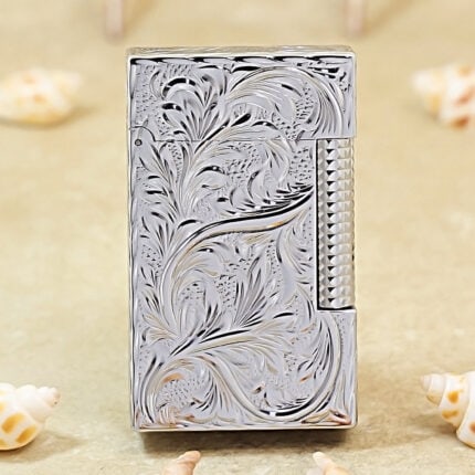 Karl Wieden Chrome-Plated Arabesque butane lighter KW-T021056B front view