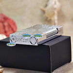 Karl Wieden Silver Radiant Geometric butane lighter KW-T0210R base and refill control detail