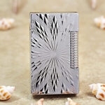 Karl Wieden Silver Radiant Geometric butane lighter KW-T0210R front view