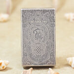 Karl Wieden Antique Silver-Tone Pixiu petrol lighter KW-T0211C rear view with Fu symbol