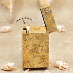 Karl Wieden KW-T0212A Five-Sided Starry Sky Gold petrol lighter open with wick mechanism