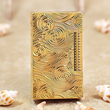 Karl Wieden Five-Sided Starry Sky Gold petrol lighter KW-T0212A front view