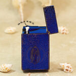 Karl Wieden KW-T0226 open petrol lighter showing wick-style mechanism and Heat-Blued Constantine design