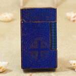 Karl Wieden Heat-Blued Constantine petrol lighter KW-T0226 front view with cross medallion
