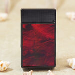 Karl Wieden Blood Moon Red Marbled petrol lighter KW-T0230A rear view