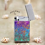 Karl Wieden KW-T024C multicolor Ice Flower petrol lighter open with wick mechanism